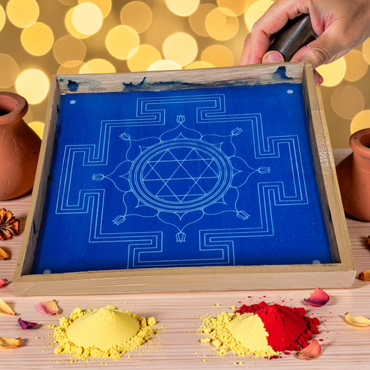 Rangly Jumbo Durga Mandala Yantra Rangoli Design Stencil Wooden 30x30 Inches Pack of 1 piece