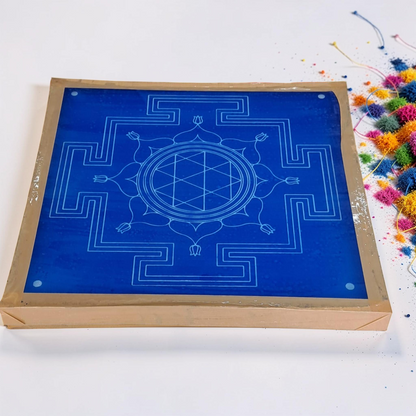 Rangly Durga  Mandala Yantra Rangoli Design Stencil Wooden 13x13 Inches Pack of 1 piece