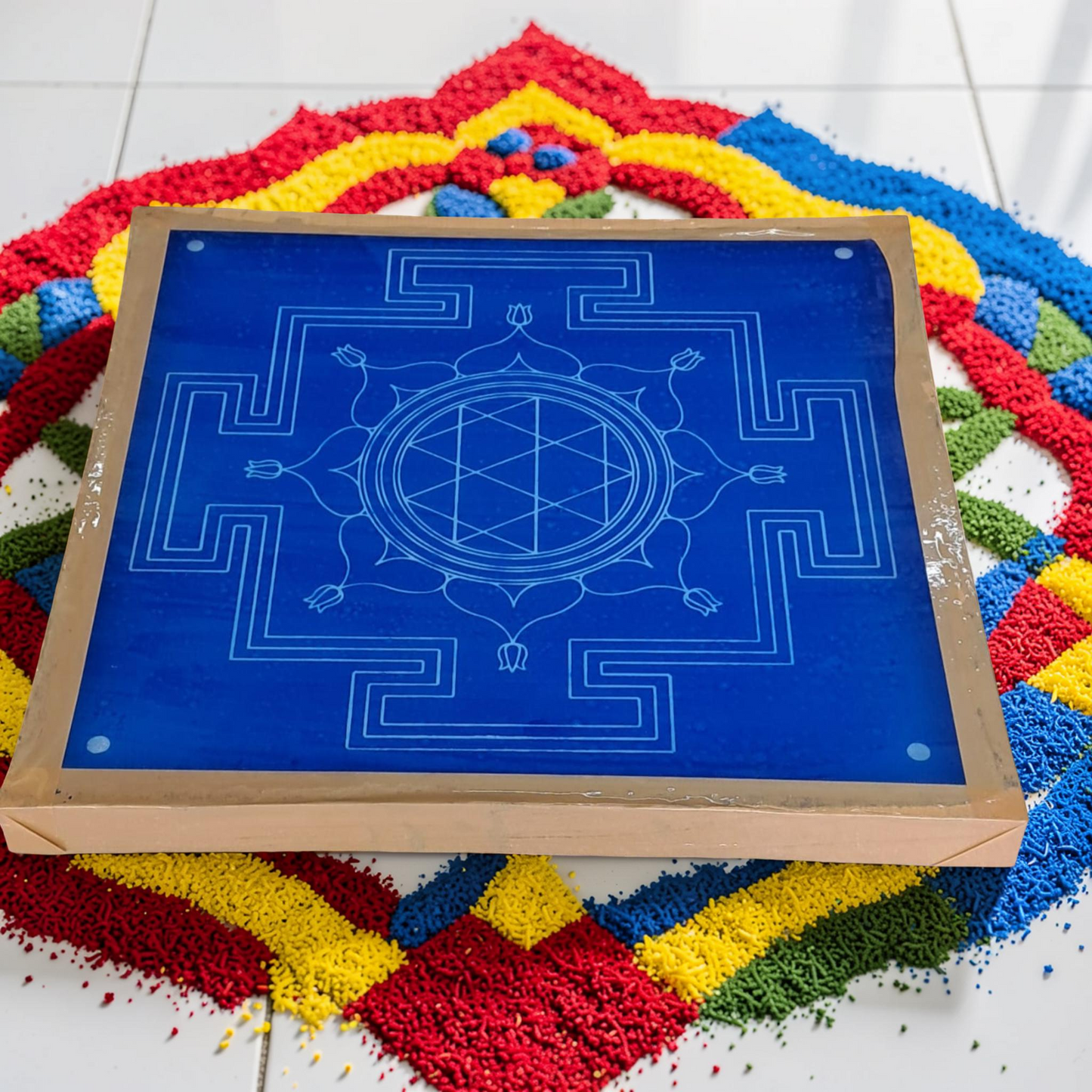 Rangly Jumbo Durga Mandala Yantra Rangoli Design Stencil Wooden 20x20 Inches Pack of 1 piece