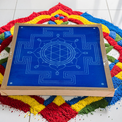 Rangly Jumbo Durga Mandala Yantra Rangoli Design Stencil Wooden 20x20 Inches Pack of 1 piece