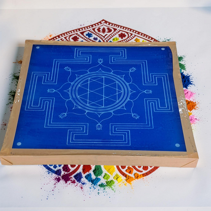 Rangly Jumbo Durga Mandala Yantra Rangoli Design Stencil Wooden 16x16 Inches Pack of 1 piece