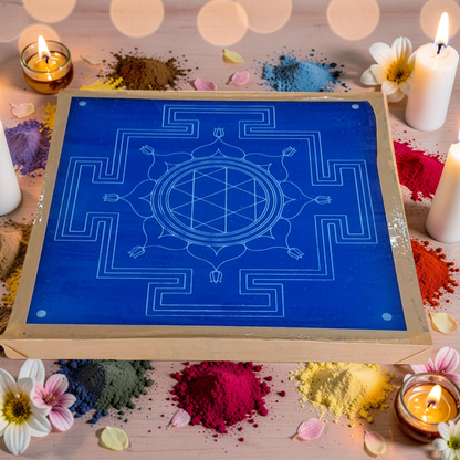 Rangly Jumbo Durga Mandala Yantra Rangoli Design Stencil Wooden 30x30 Inches Pack of 1 piece
