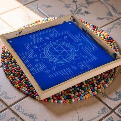 Rangly Jumbo Durga Mandala Yantra Rangoli Stencil Wooden 25x25 Inches Pack of 1 piece