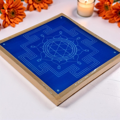 Rangly Jumbo Durga Mandala Yantra Rangoli Stencil Wooden 25x25 Inches Pack of 1 piece