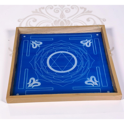 Rangly Jumbo Maha Mrityunjaya Yantra Rangoli Design Stencil Wooden 13x13 Inches Pack of 1 piece