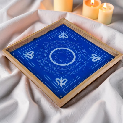 Rangly Jumbo Maha Mrityunjaya Yantra Rangoli Design Stencil Wooden 20x20 Inches Pack of 1 piece