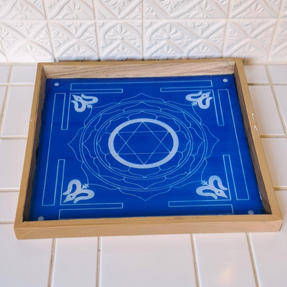 Rangly Maha Mrityunjaya Yantra Rangoli Design Stencil Wooden 25x25 Inches Pack of 1 piece