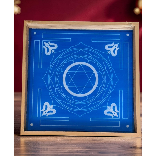 Rangly Jumbo Maha Mrityunjaya Yantra Rangoli Design Stencil Wooden 13x13 Inches Pack of 1 piece