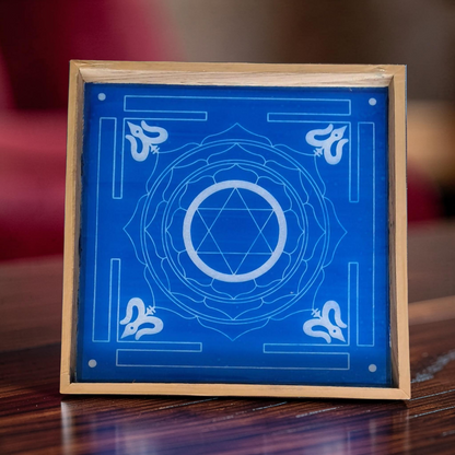 Rangly Jumbo Maha Mrityunjaya Yantra Rangoli Design Stencil Wooden 16x16 Inches Pack of 1 piece