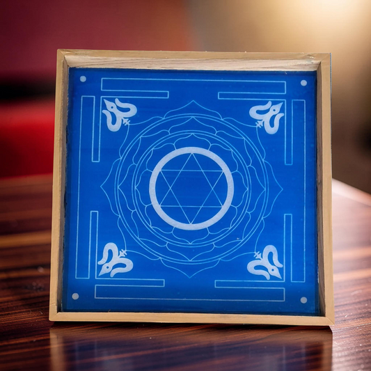 Rangly Jumbo Maha Mrityunjaya Yantra Rangoli Design Stencil Wooden 20x20 Inches Pack of 1 piece