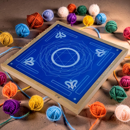 Rangly Jumbo Maha Mrityunjaya Yantra Rangoli Design Stencil Wooden 20x20 Inches Pack of 1 piece