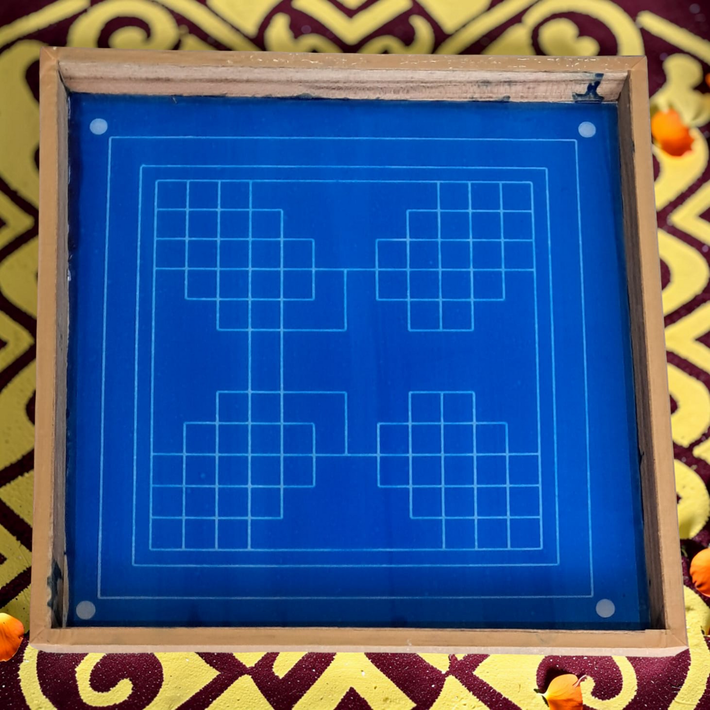Rangly Eka lingato bhadra Mandal Yantra Rangoli Design Stencil Wooden 25x25 Inches Pack of 1 piece