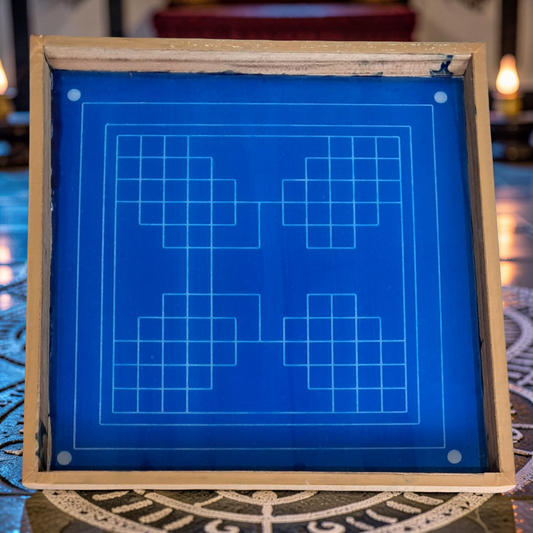 Rangly Eka lingato bhadra Mandal Yantra Rangoli Design Stencil Wooden 16x16 Inches Pack of 1 piece