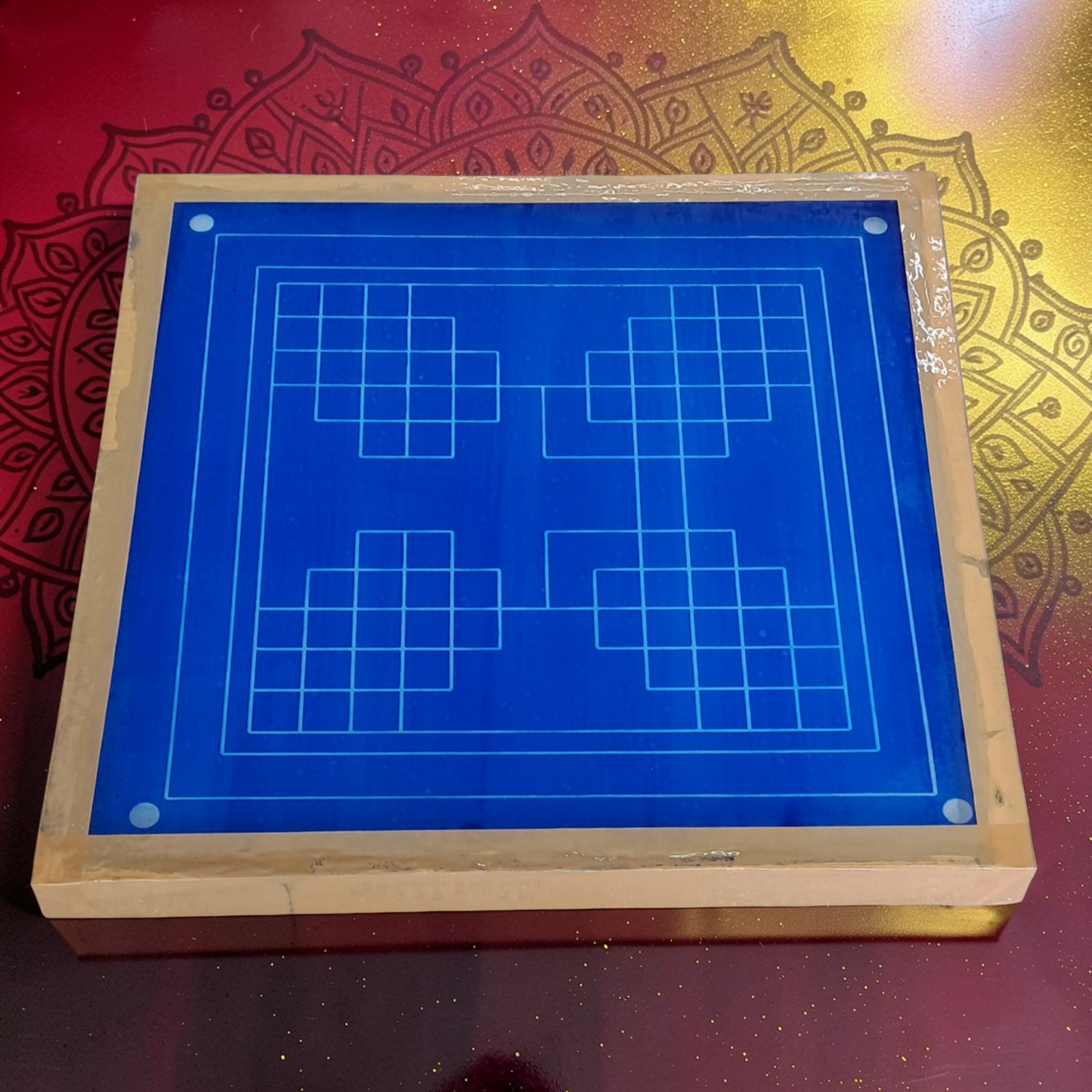Rangly Eka lingato bhadra Mandal Yantra Rangoli Design Stencil Wooden 30x30 Inches Pack of 1 piece