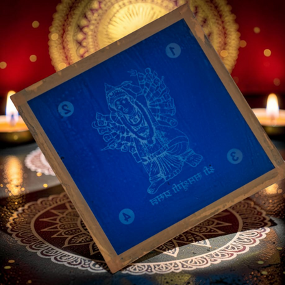 Rangly  Goddess Durga  Rangoli Design Stencil Wooden 10x10 Inches Pack of 1 piece