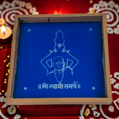 Rangly Shri Swami Samarth Rangoli Design Stencil Wooden 10x10 Inches Pack of 1 piece