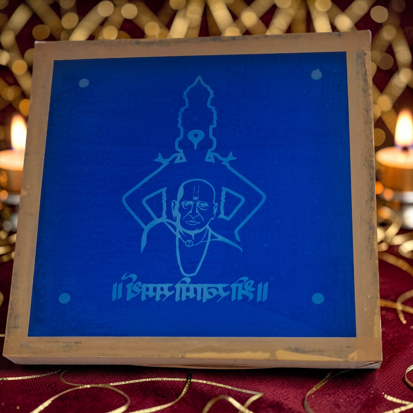 Rangly Shri Swami Samarth Rangoli Design Stencil Wooden 10x10 Inches Pack of 1 piece