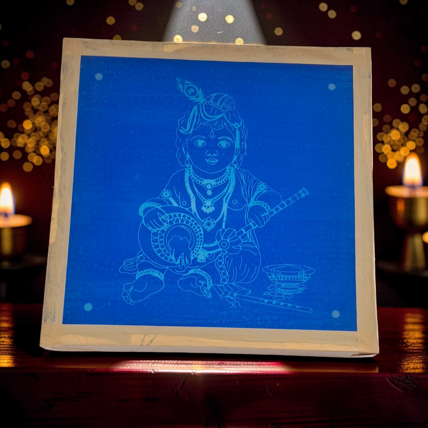 Rangly Balakrishna  Rangoli Design Stencil Wooden 10x10 Inches Pack of 1 piece