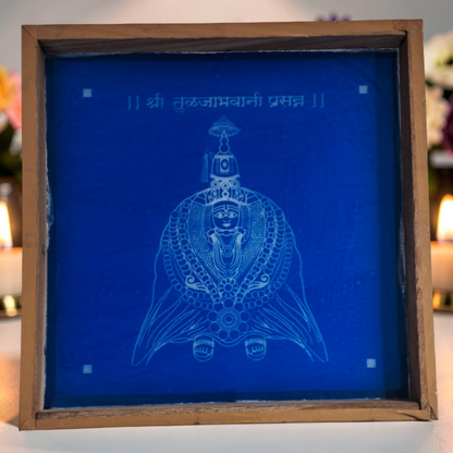 Rangly Shri Tuljabhawani Prasanna Rangoli Design Stencil Wooden 10x10 Inches Pack of 1 piece