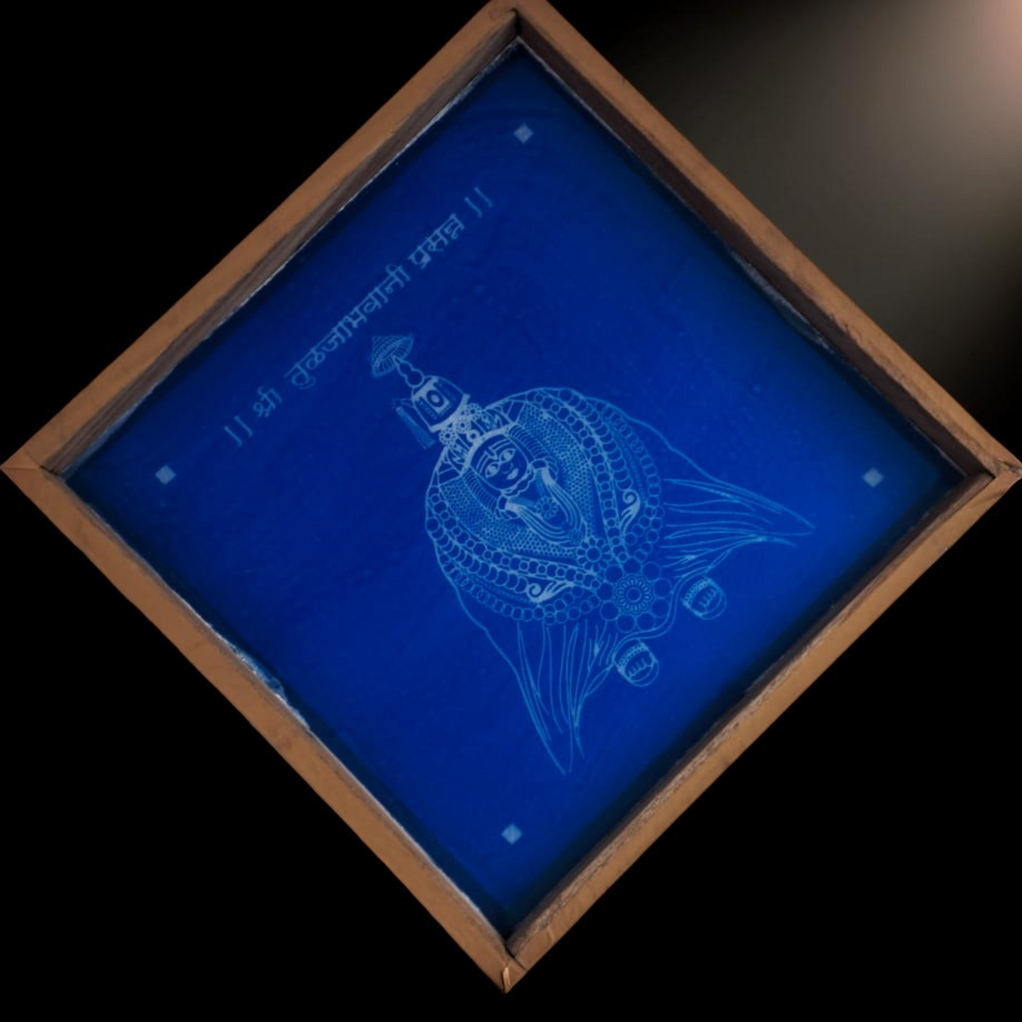 Rangly Shri Tuljabhawani Prasanna Rangoli Design Stencil Wooden 10x10 Inches Pack of 1 piece