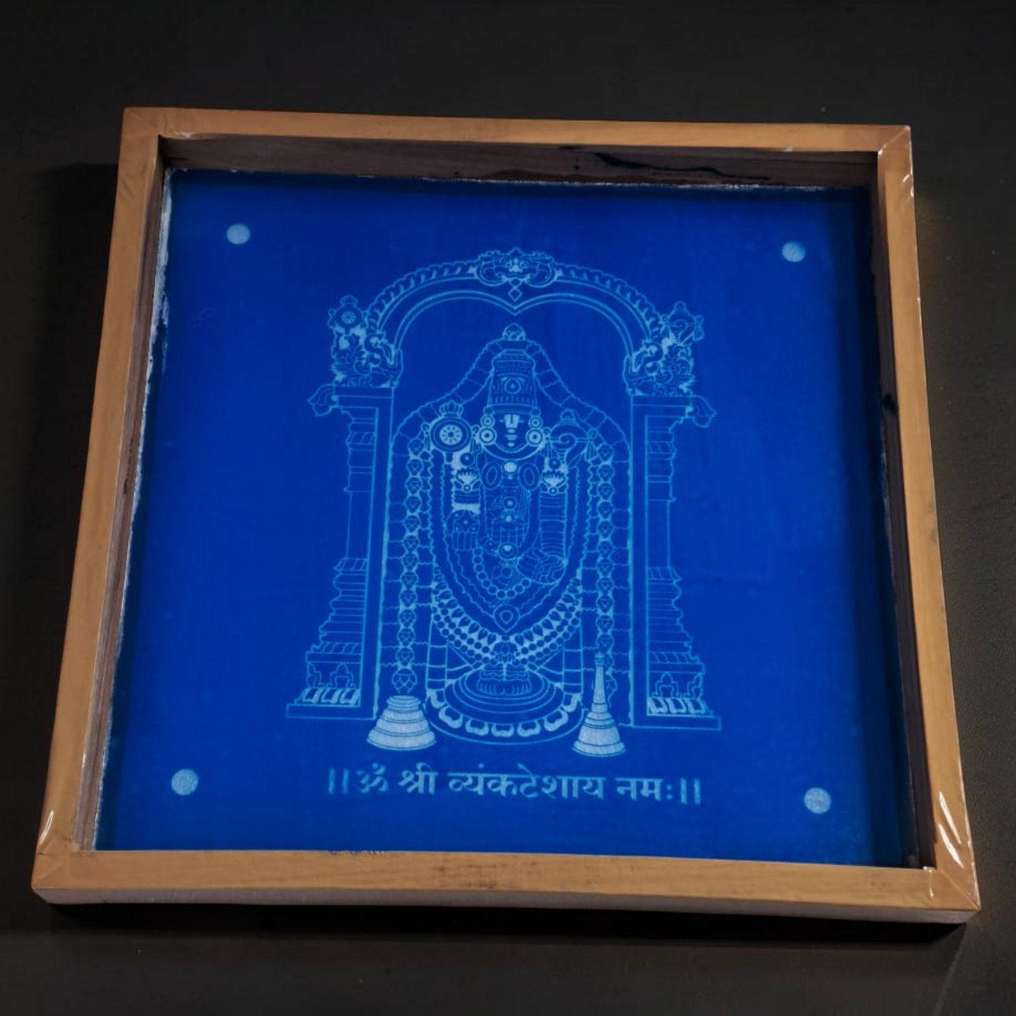 Rangly Sri Venkateshwara Rangoli Design Stencil Wooden 10x10 Inches Pack of 1 piece