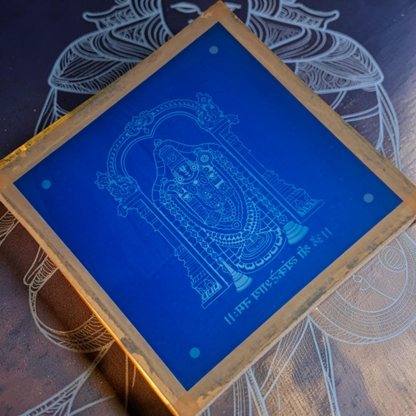 Rangly Sri Venkateshwara Rangoli Design Stencil Wooden 10x10 Inches Pack of 1 piece