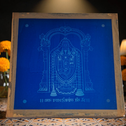 Rangly Sri Venkateshwara Rangoli Design Stencil Wooden 10x10 Inches Pack of 1 piece