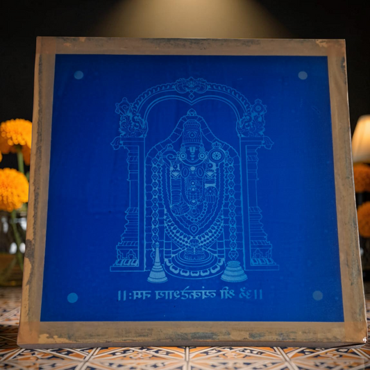 Rangly Sri Venkateshwara Rangoli Design Stencil Wooden 10x10 Inches Pack of 1 piece