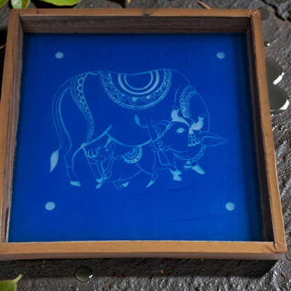 Rangly Gay Vasaru Gomata Rangoli Design Stencil Wooden 10x10 Inches Pack of 1 piece