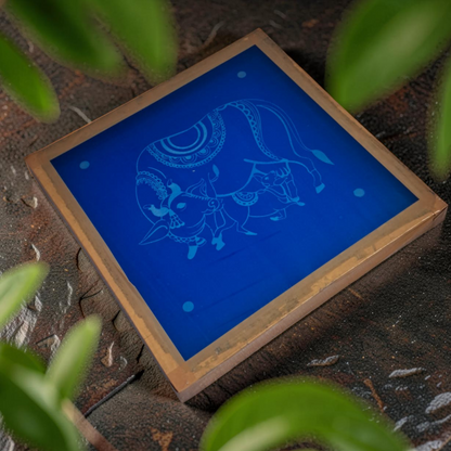 Rangly Gay Vasaru Gomata Rangoli Design Stencil Wooden 10x10 Inches Pack of 1 piece