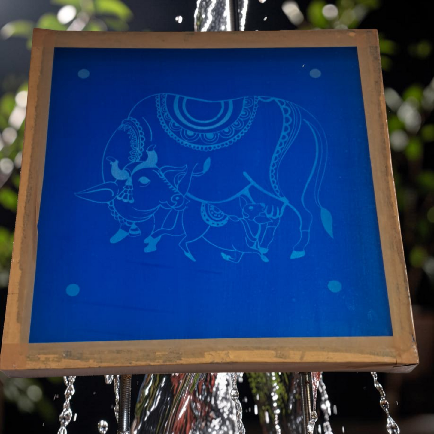 Rangly Gay Vasaru Gomata Rangoli Design Stencil Wooden 10x10 Inches Pack of 1 piece