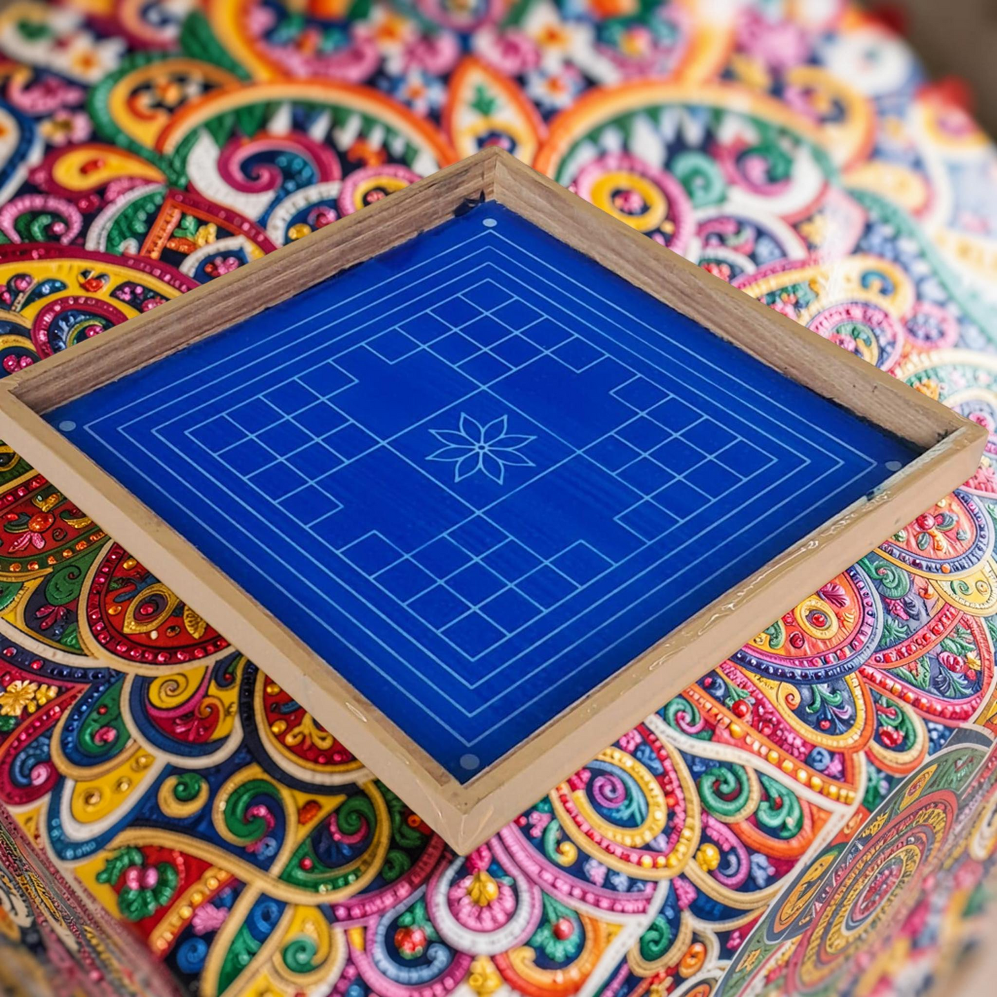 Rangly Vastu Mandala Yantra Rangoli Design Stencil Wooden Pack of 1 piece