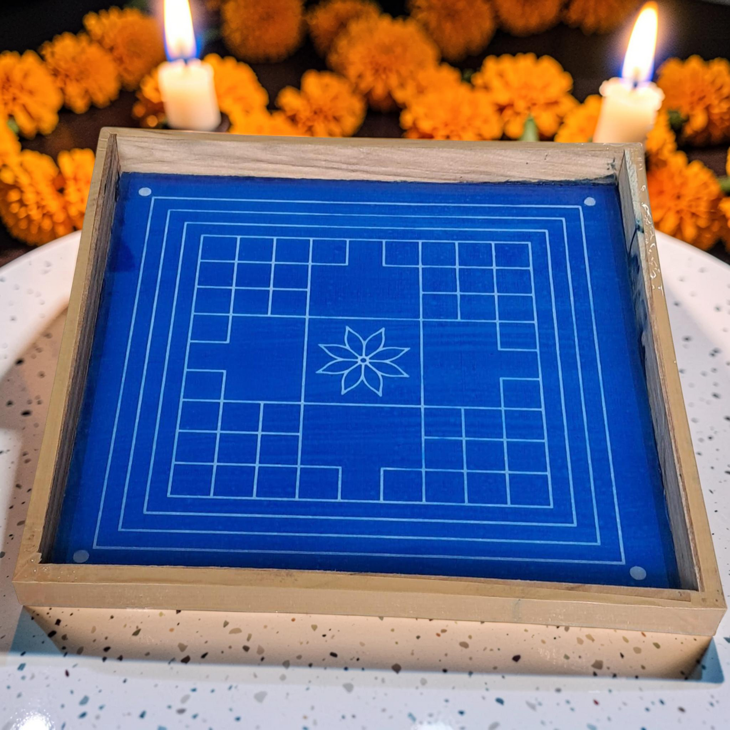 Rangly Vastu Mandala Yantra Rangoli Design Stencil Wooden Pack of 1 piece