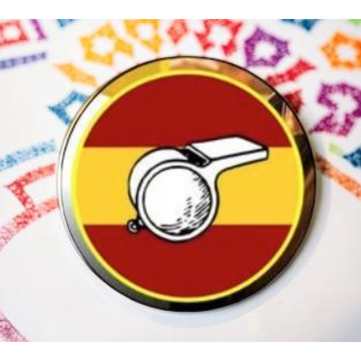 Rangly CM VIJAY "TVK LOGO WHISTLE"  Stencil Wooden 20x20 Inches Pack of 1 piece