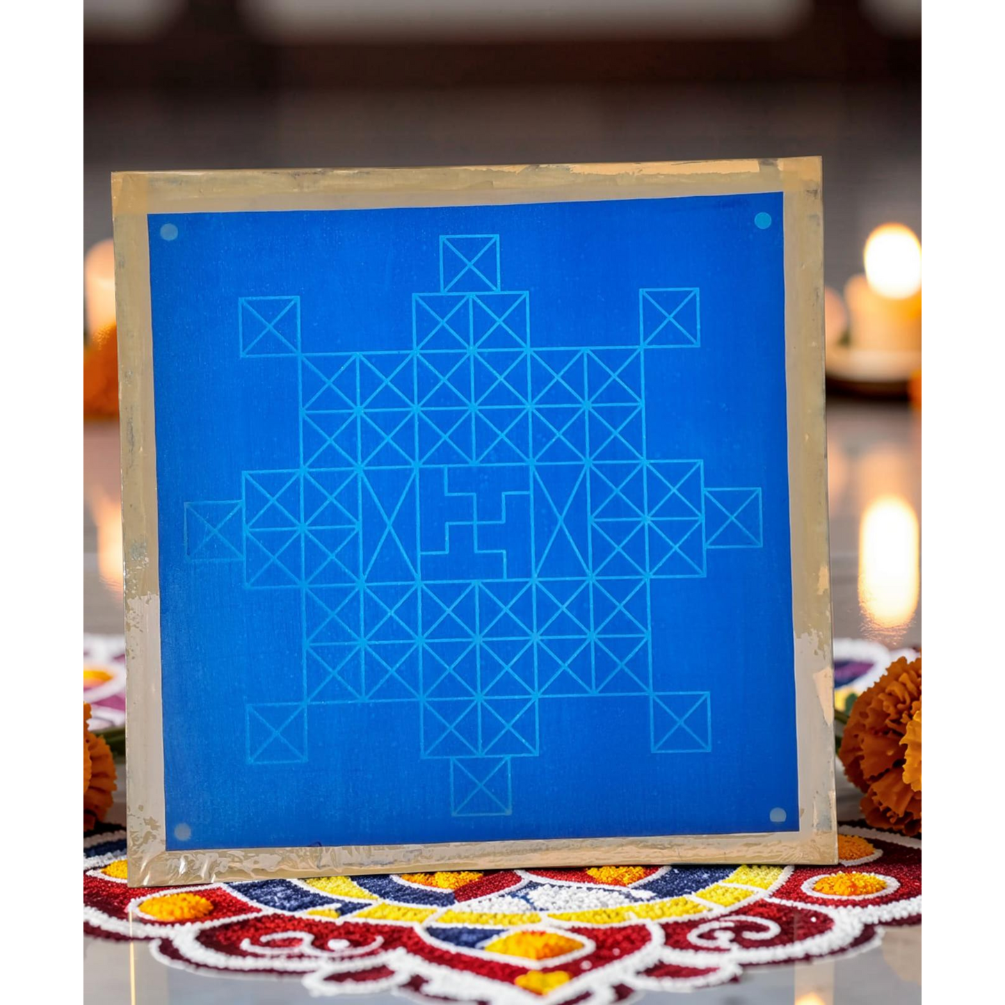 Rangly Sarpa Bali yantra Rangoli Stencil Wooden   Pack of 1 Piece