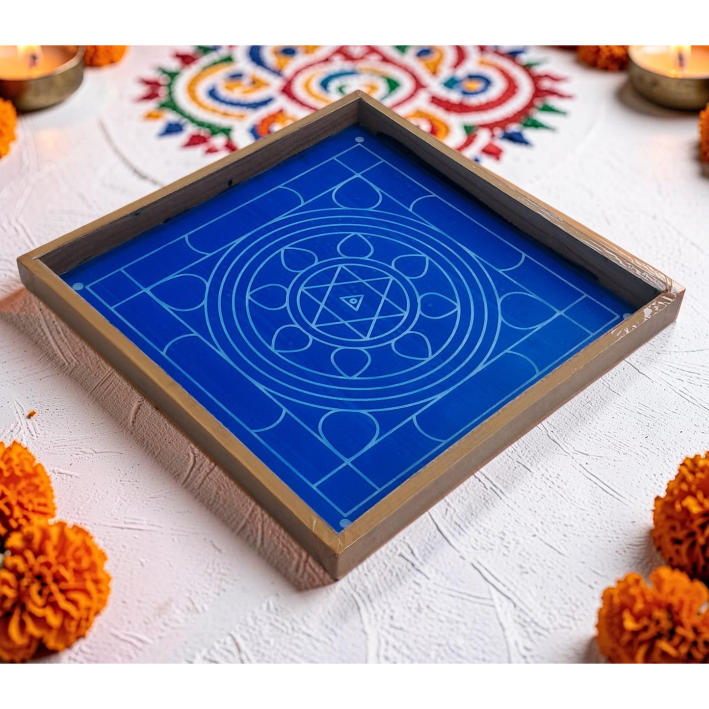 Bhagavathy Seva Yantra  Kolam Stencil  Wooden  Pack of 1 piece