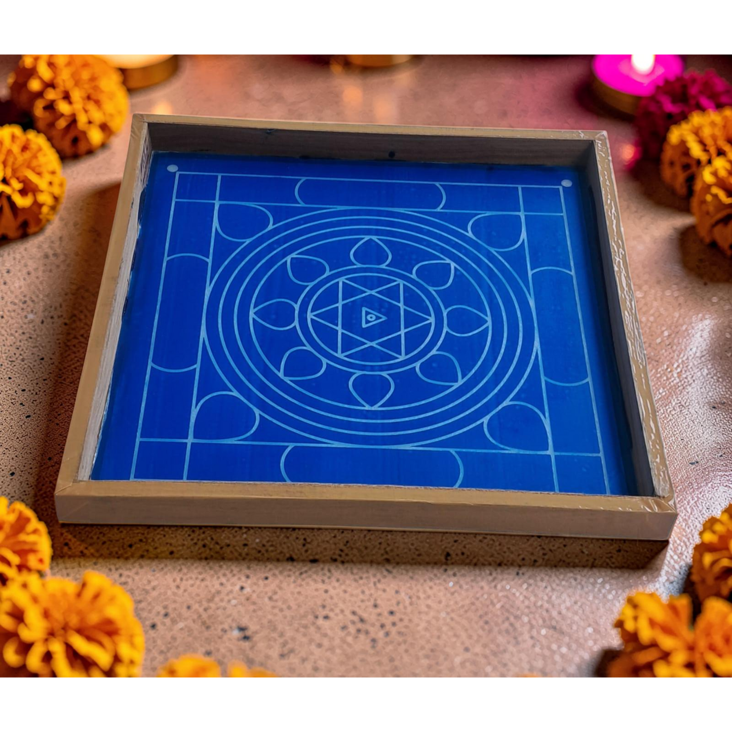Bhagavathy Seva Yantra  Kolam Stencil  Wooden  Pack of 1 piece