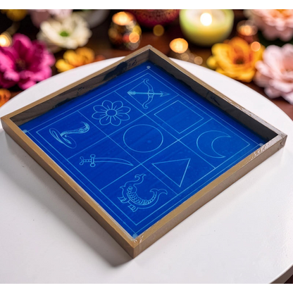 Navagraha Yantra Kolam Stencil Model 2 Wooden  Pack of 1 piece