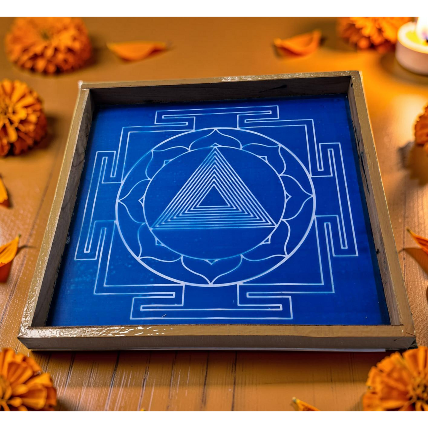 Rangly Tripura bhairavi Yantra Rangoli wooden Stencil -Elevate Your Spiritual Space