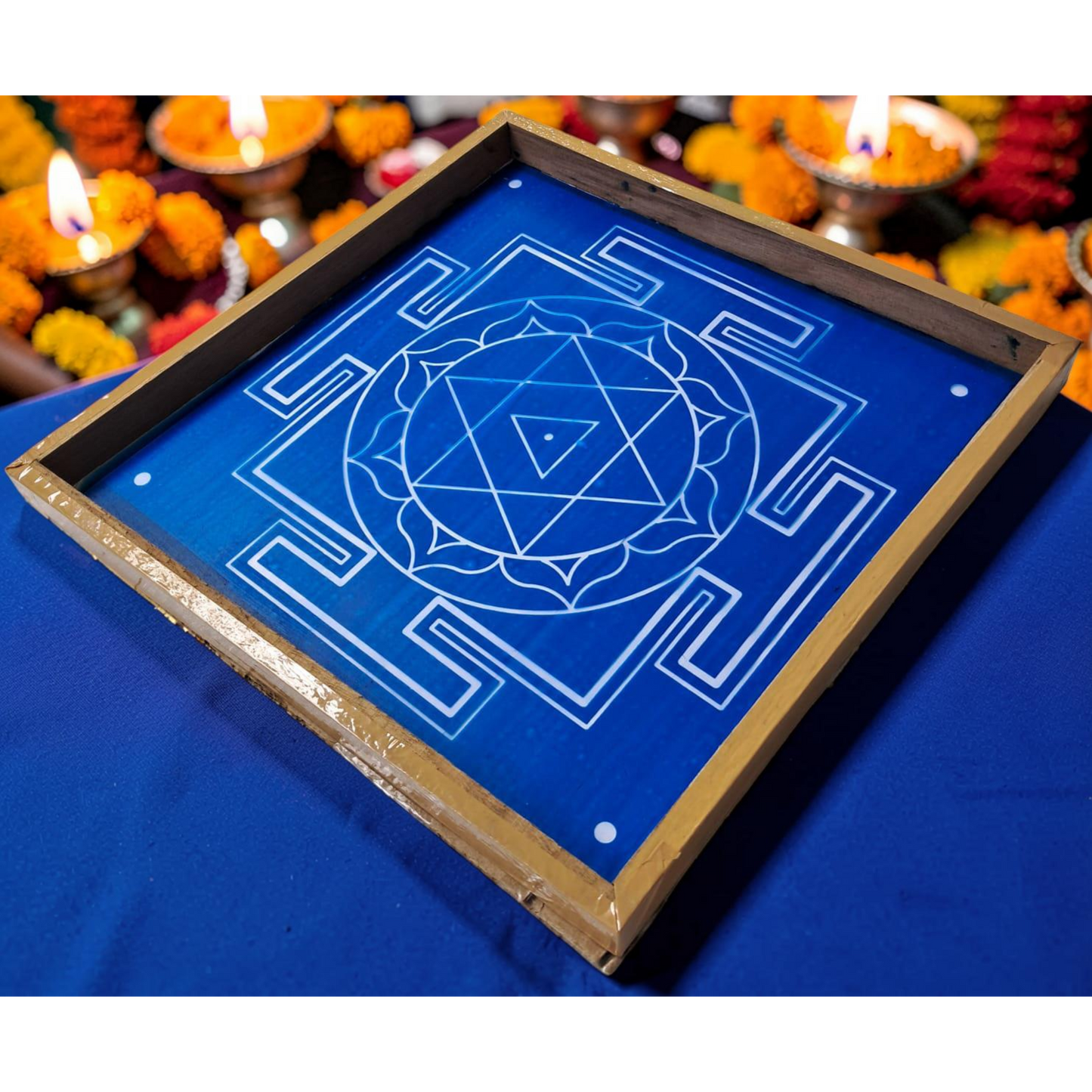 Rangly Dhumavati  Yantra Rangoli wooden Stencil -Elevate Your Spiritual Space