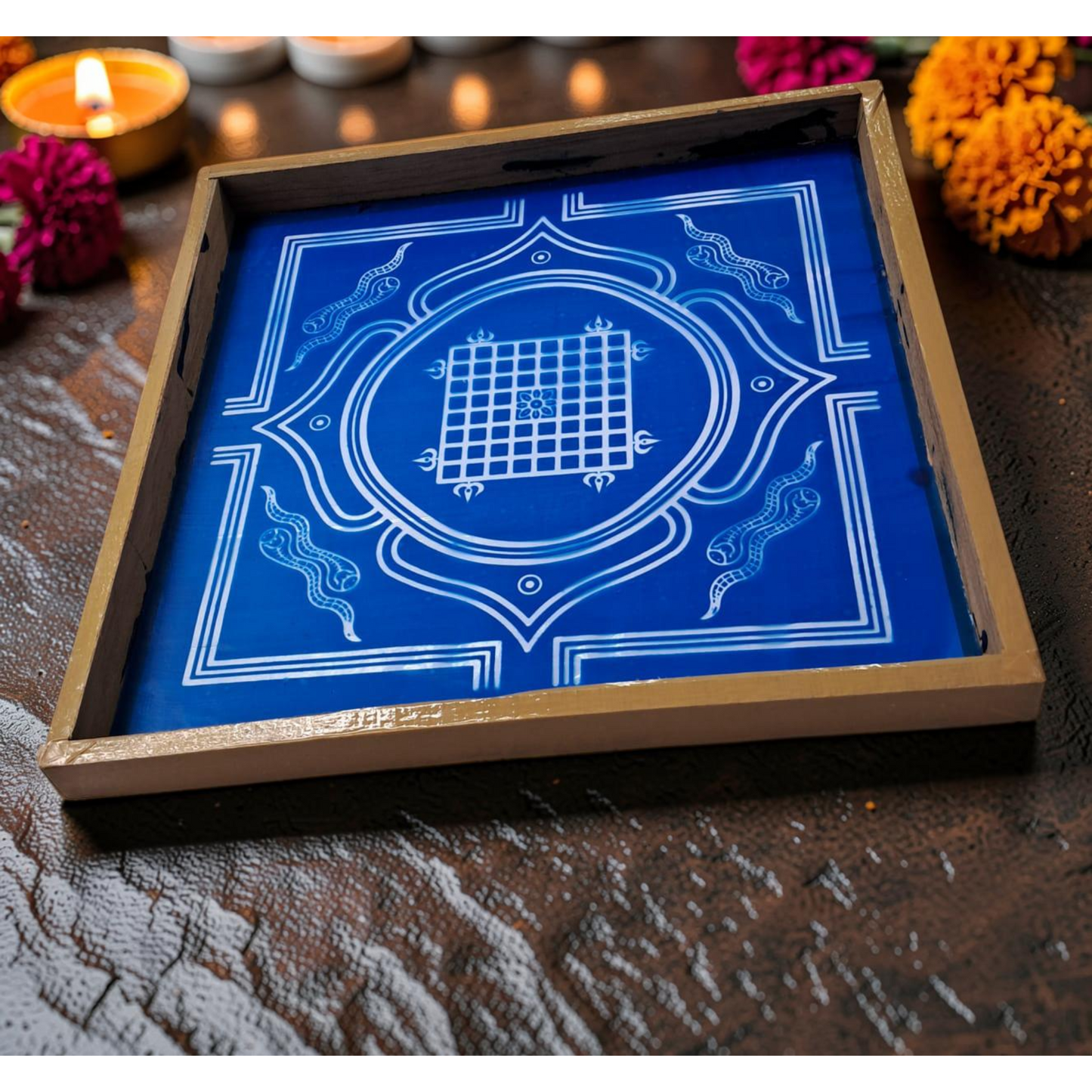 Rangly Vasthu Yantra Rangoli wooden Stencil -Elevate Your Spiritual Space