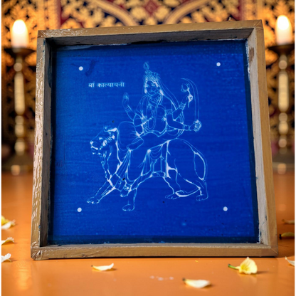 Rangly ''மா காத்யாயனி'' ரங்கோலி டிசைன் ஸ்டென்சில் மரத்தினால் ஆனது 10x10 இன்சஸ் 1 பீஸ் கொண்ட பேக்