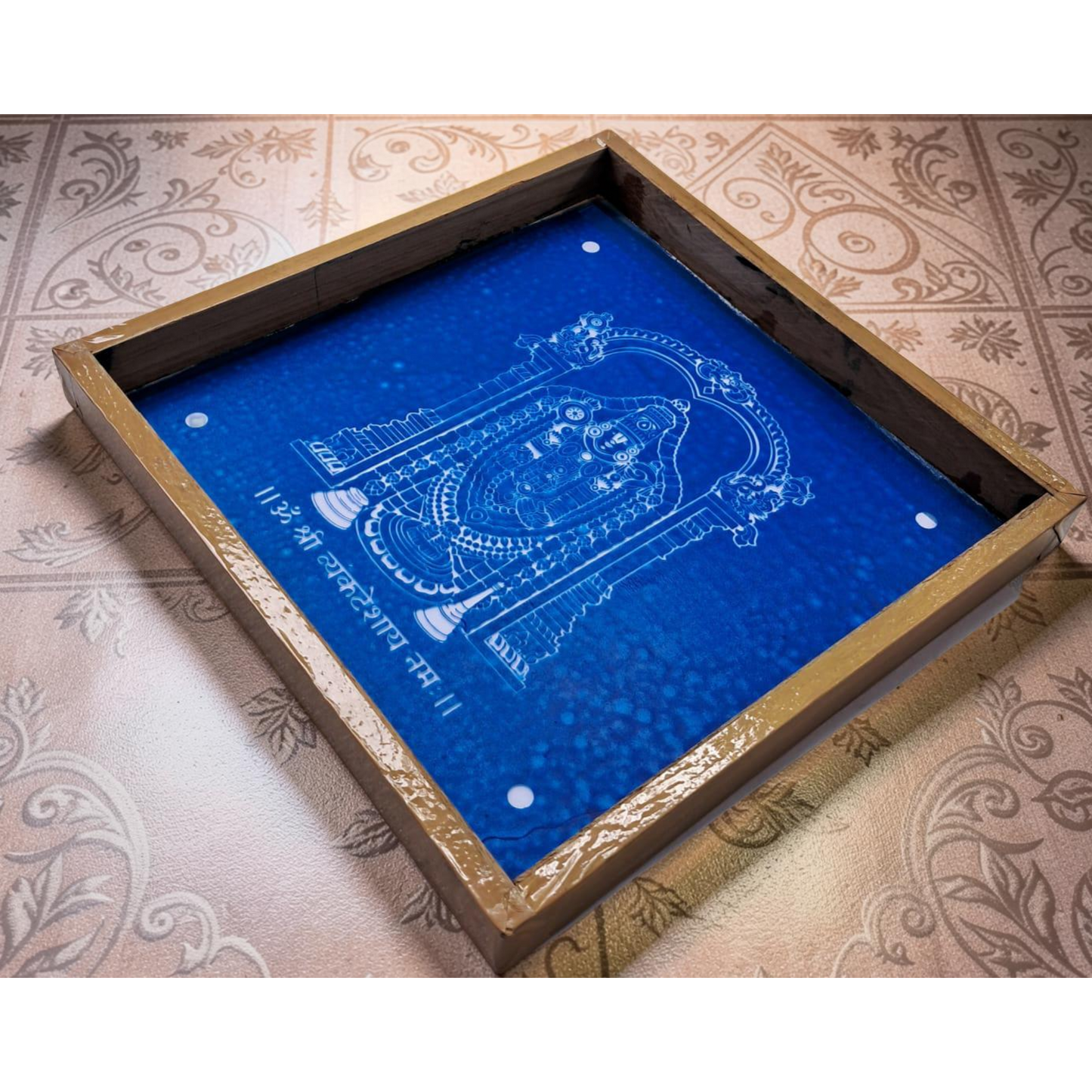 Rangly Balaji Rangoli Design Stencil Wooden 10x10 Inches Pack of 1 piece
