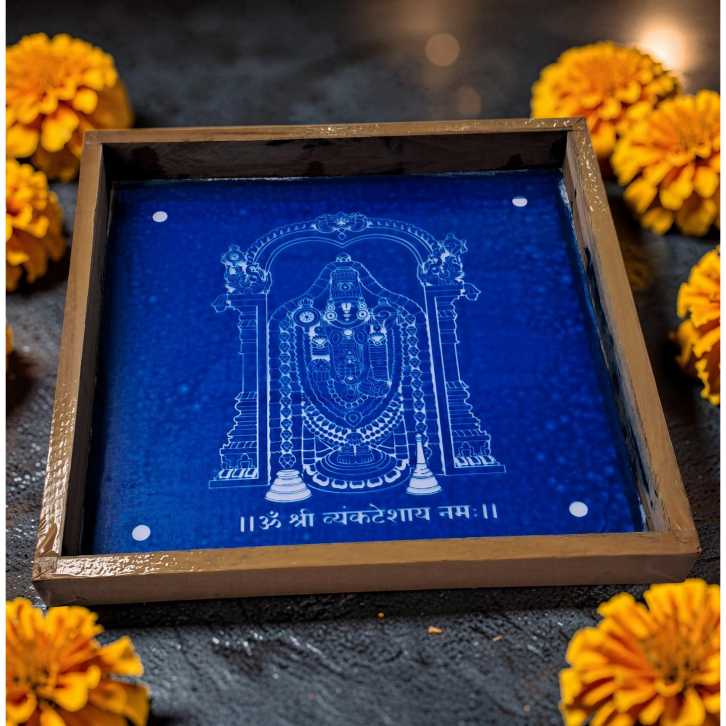 Rangly Balaji Rangoli Design Stencil Wooden 10x10 Inches Pack of 1 piece
