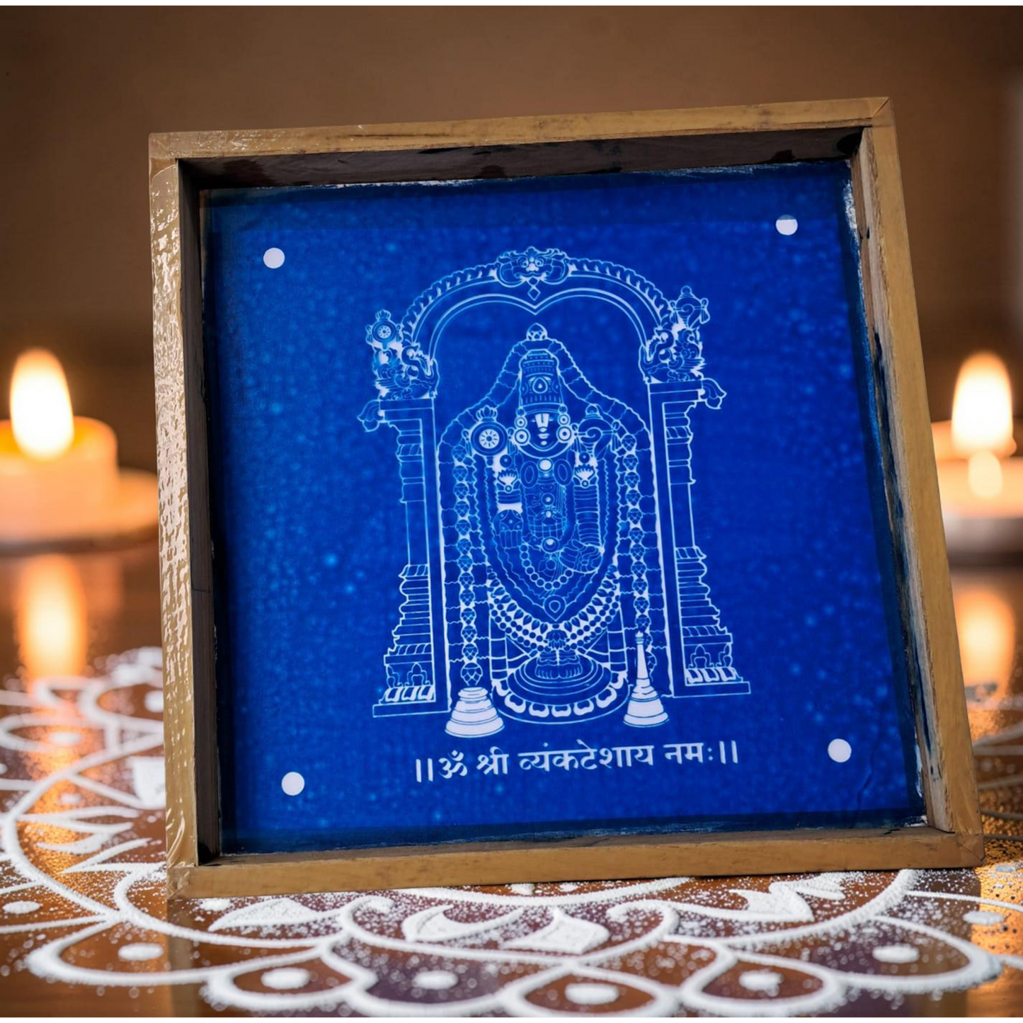 Rangly Balaji Rangoli Design Stencil Wooden 10x10 Inches Pack of 1 piece