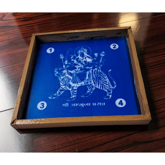 Rangly Sri Ashtabhuja Rangoli Design Stencil Wooden 10x10 Inches Pack of 1 piece