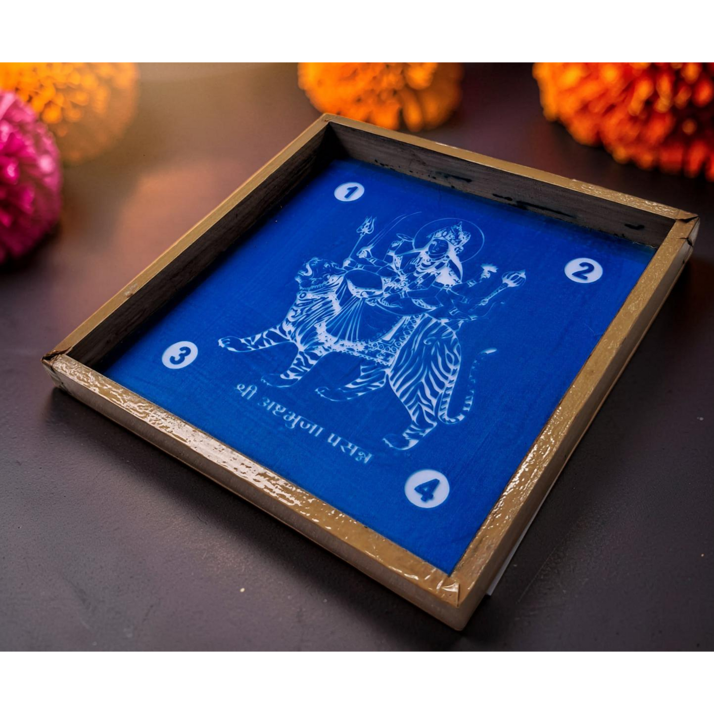 ரங்லி ஸ்ரீ அஷ்டபுஜ ரங்கோலி டிசைன் ஸ்டென்சில் மரத்தால் ஆனது 10x10 அங்குலங்கள் 1 துண்டு பேக்