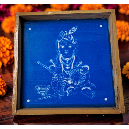 ரங்லி கிருஷ்ணன் ரங்கோலி டிசைன் ஸ்டென்சில் மரத்தினால் ஆனது 10x10 இன்ச் 1 பீஸ் கொண்ட பேக்