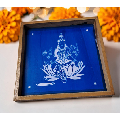 ரங்க்லி சரஸ்வதி ரங்கோலி வடிவமைப்பு ஸ்டென்சில் மரத்தாலான 10x10 அங்குலங்கள் 1 துண்டு பேக்
