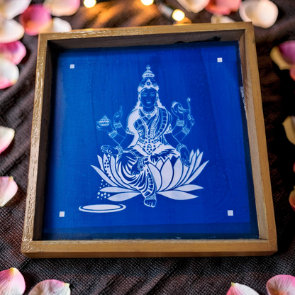 ரங்க்லி சரஸ்வதி ரங்கோலி வடிவமைப்பு ஸ்டென்சில் மரத்தாலான 10x10 அங்குலங்கள் 1 துண்டு பேக்